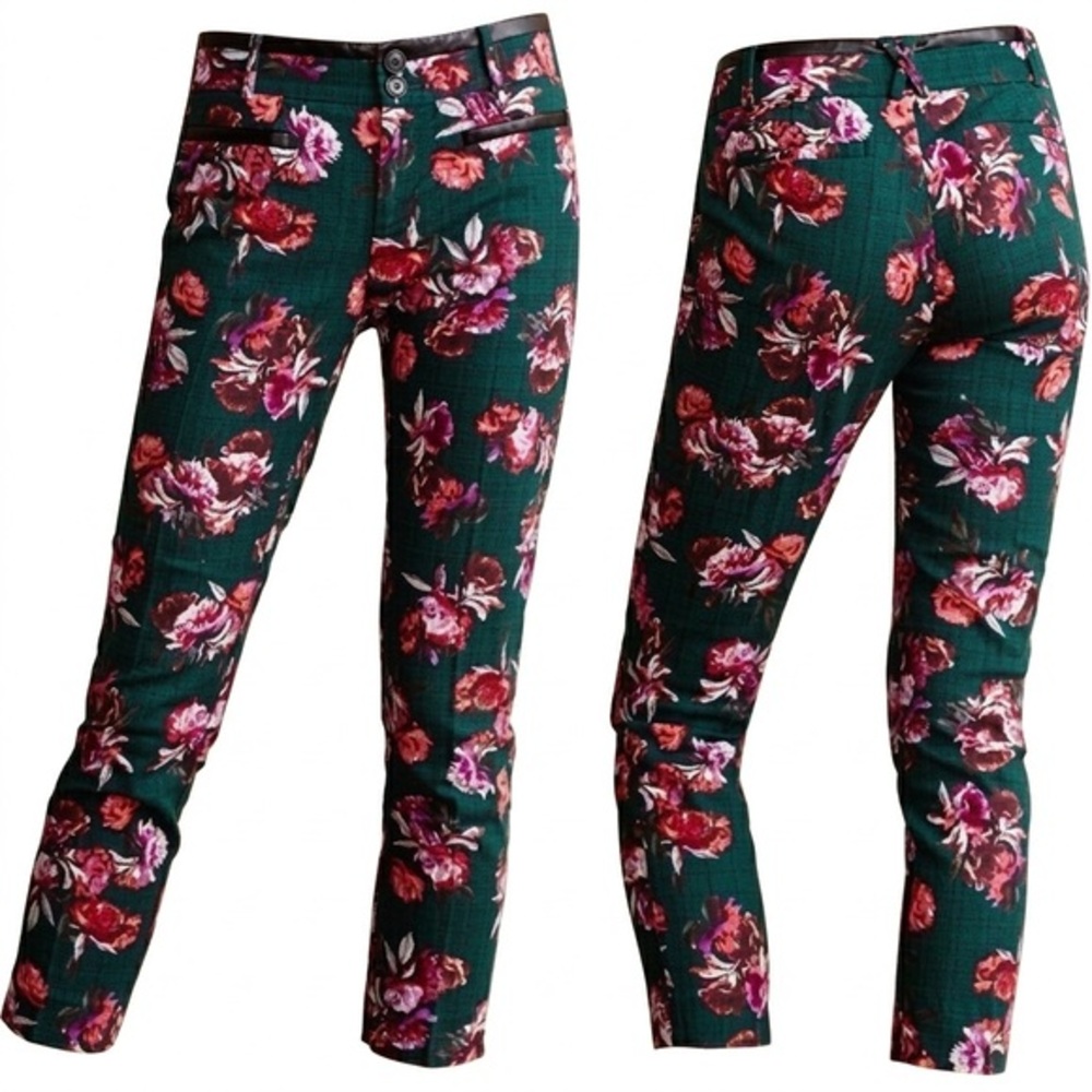 Anthropologie Cartonnier Floral Charlie Trouser Ankle Pants Women’s size 2